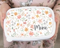 Brotdose Brotbox Lunchbox personalisiert, Blumenmuster