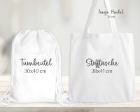 Stoffbeutel Turnbeutel Rucksack, Kindergartentasche mit Name personalisiert Regenbogen pastell 2