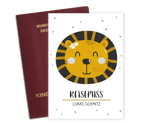 Reisepasshülle Reisepass Kinderreisepass personalisiert Tiere Löwe
