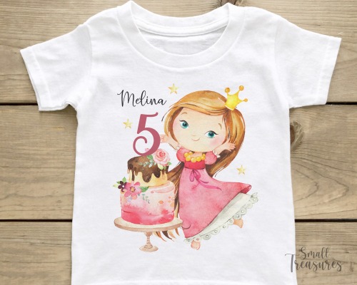 Geburtstagsshirt personalisiert Geburtstag Mädchen Prinzessin T-Shirt TShirt