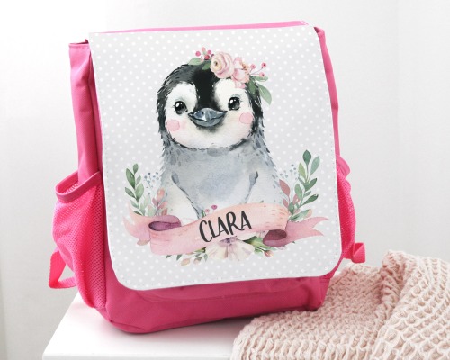Kindergartentasche Kindergartenrucksack Farbwahl personalisiert Pinguin