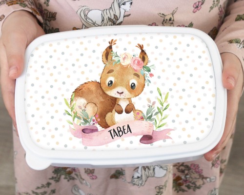 Brotdose Brotbox Lunchbox personalisiert, Eichhörnchen