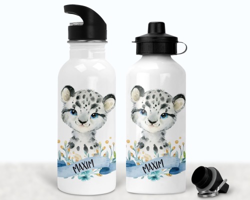 Flasche Trinkflasche personalisiert Leopard