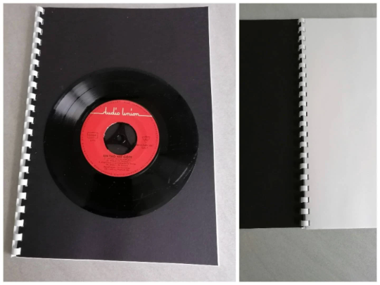 Collegeblock, Schreibblock, Spiralblock A4, Vinylschallplatte rot