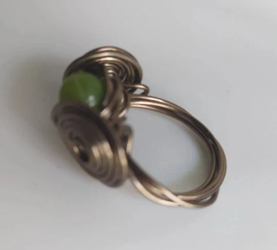 Fingerring Ringgröße 17 grün