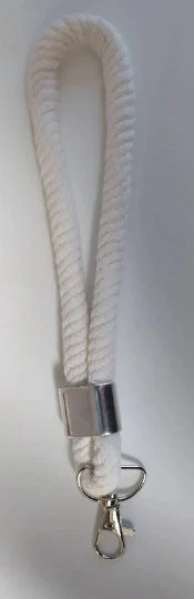 Schlüsselband, Segelschnur weiß, ca. 21 cm