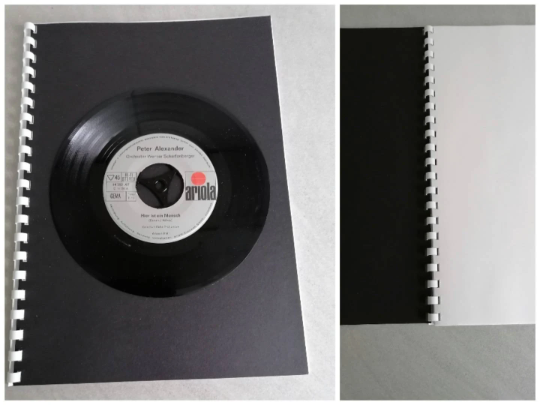Collegeblock Schreibblock Spiralblock A4 Vinylschallplatte grau