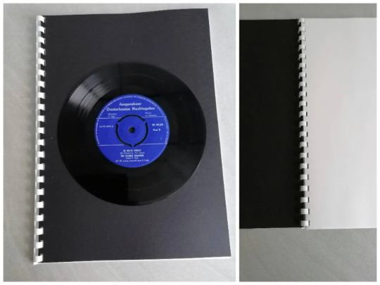 Collegeblock, Schreibblock, Spiralblock A4, Vinylschallplatte blau