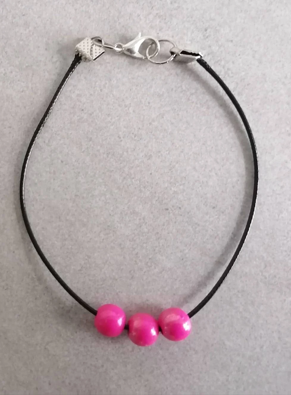 Perlenarmband, pink, 22 cm