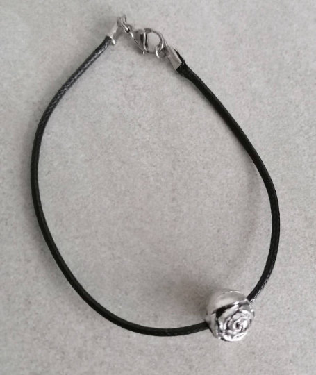 Armband aus schwarzem Lederimitat, 20 cm
