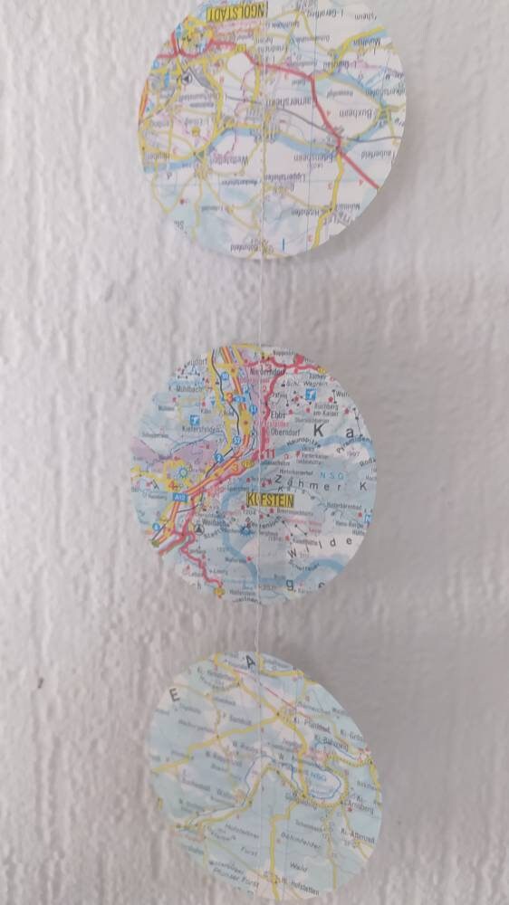 Papiergirlande Atlas Landkarte 3