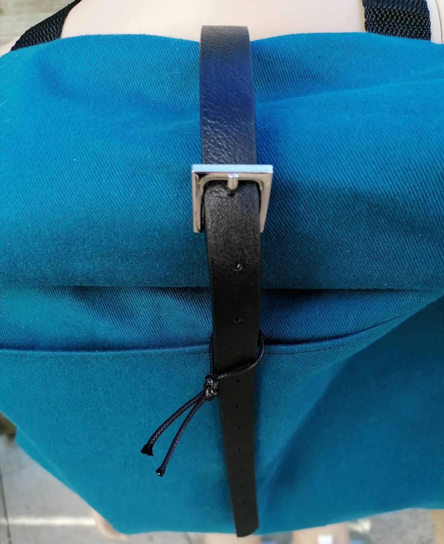 Rucksacktasche Rucksack backpaper rolltop blaugrün 3