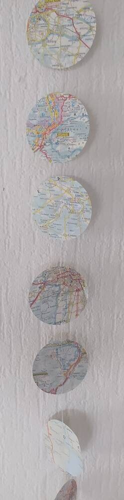 Papiergirlande Atlas Landkarte