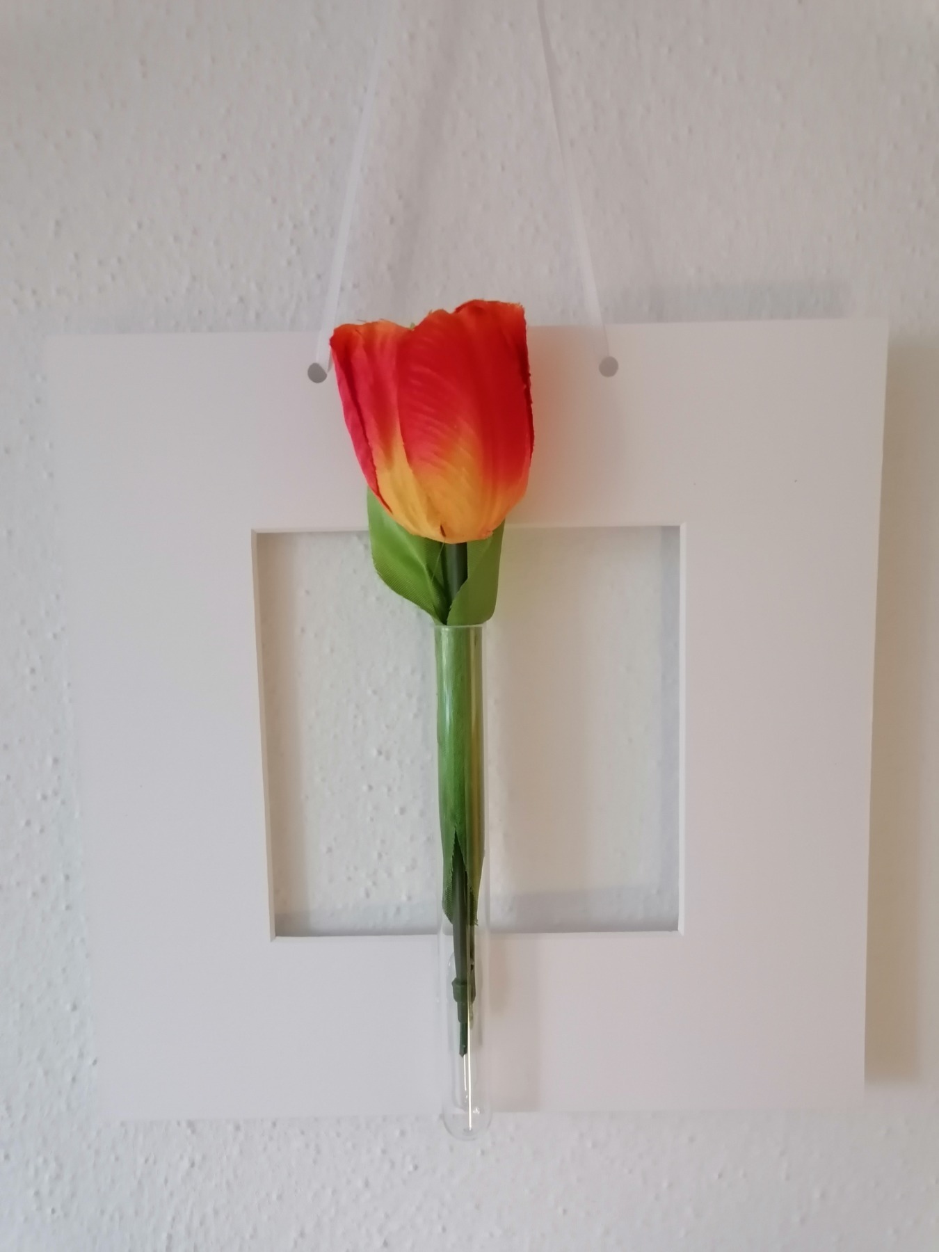 Passepartout mit Vase und roter Tulpe 2