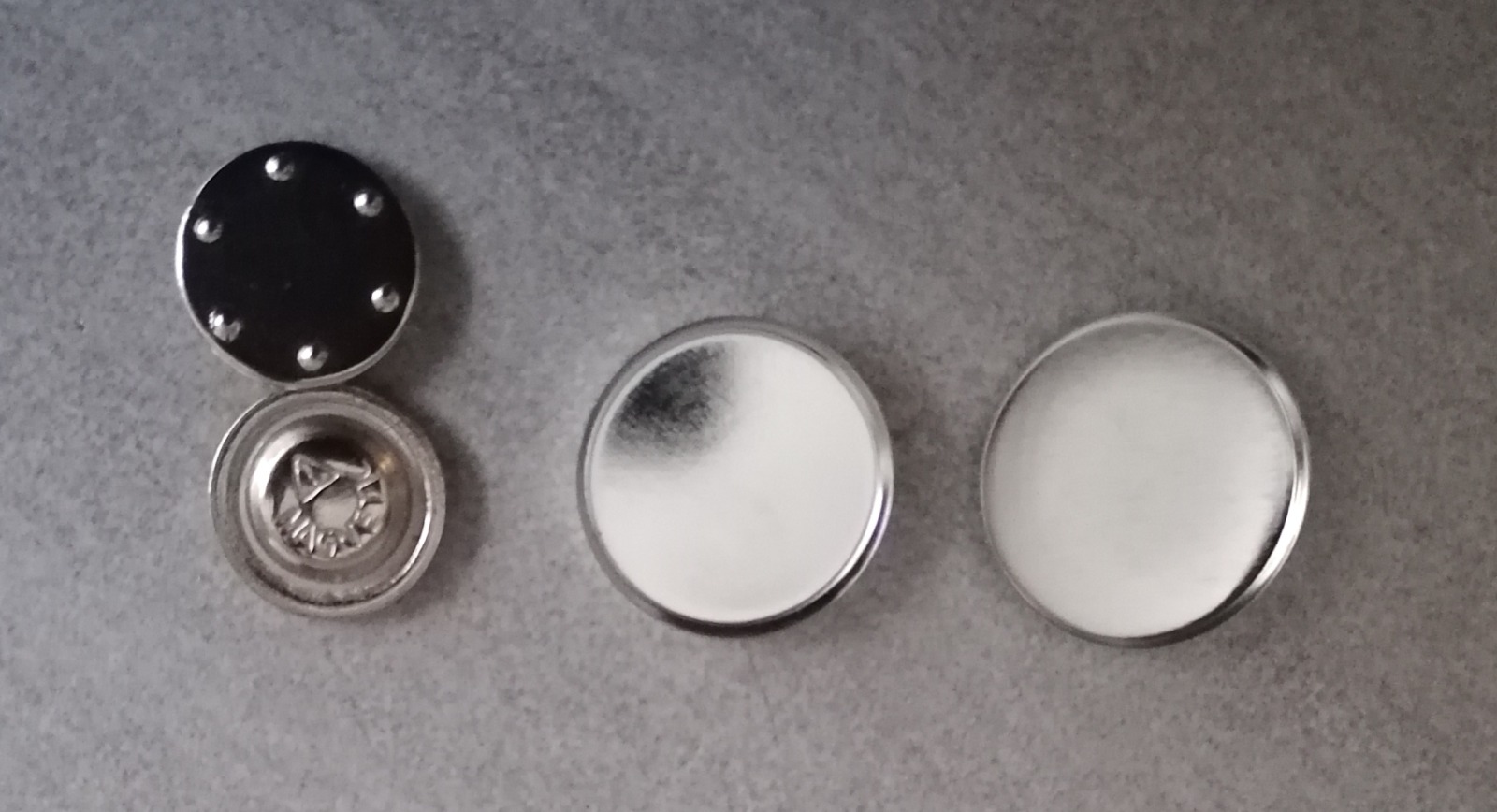 10er Set Button mit Kleidungsmagnet Rohlinge, Abholung 25 mm