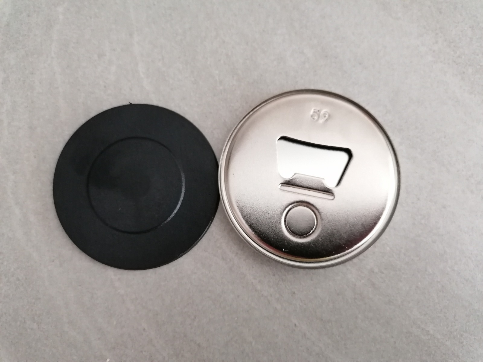 10er Set Button magnetischer Flaschenöffner, Rohlinge 59 mm