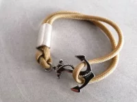 Armband mit Ankerverschluss, beige, 20 cm