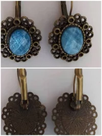 Ohrringe bronzefarben, türkis