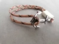 Armband mit Ankerverschluss, rosa, 19 cm 2