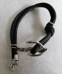 Armband mit Ankerverschluss, schwarz, 18 cm