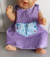 Puppenbekleidung , Schürzenkleid, lila, Puppen +/- 40 cm