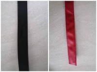 Lederriemen in rot oder schwarz, Breite 3 cm