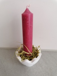 Kerzenständer klein mit Stabkerze Eierschale , aus Keraflott Raysin, Beton 3