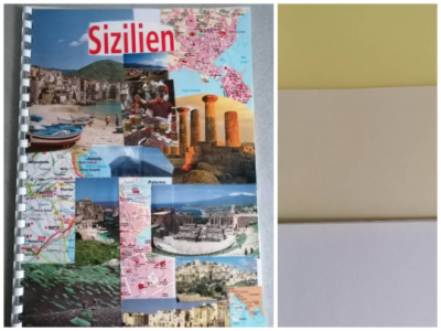 Fotobuch, Skizzenheft Italien, Sizilien, A4, upcycling - Fotobuch, Skizzenheft Italien, Sizilien,