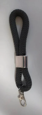 Schlüsselband, Segelschnur dunkelgrau, ca. 17 cm - Schlüsselband, Segelschnur dunkelgrau, ca. 17 c