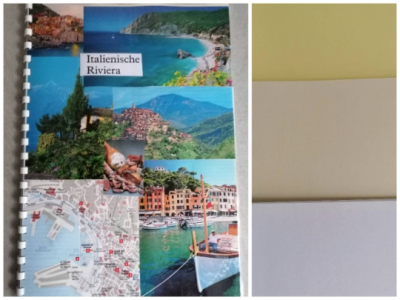Fotobuch, Skizzenheft Italien, italienische Riviera, A4, upcycling - Fotobuch, Skizzenheft Italien,