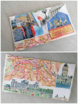 Passmappe, Landkarte, up-cycling, Berlin - Passmappe, Landkarte, up-cycling, Berlin