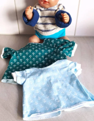 Bekleidung-Set Puppenkleidung Puppen grün-blau /- 40 cm - Bekleidung-Set Puppenkleidung Puppen