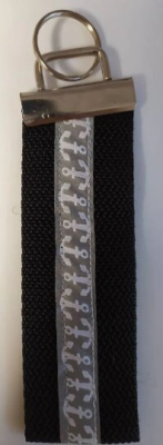 Schlüsselband 14 cm, schwarz Anker - Schlüsselband 14 cm, schwarz Anker