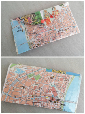 Passmappe, Landkarte, up-cycling, Köln - Passmappe, Landkarte, up-cycling, Köln