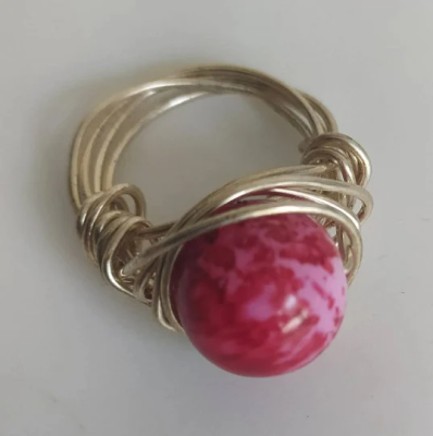 Fingerring Ringgröße 16 pink - Fingerring Ringgröße 16 pink