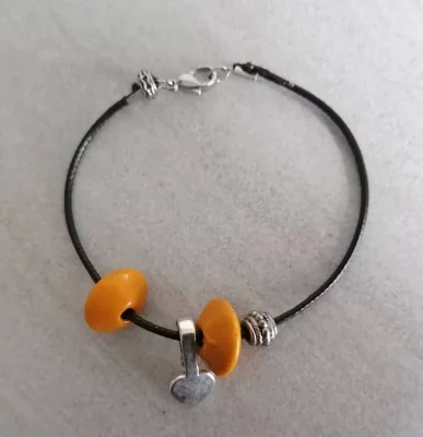 Perlenarmband, orange, 22 cm - Perlenarmband, orange, 22 cm