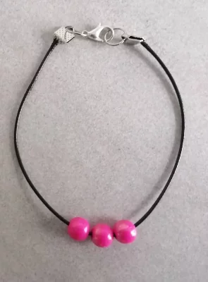 Perlenarmband, pink, 22 cm - Perlenarmband, pink, 22 cm