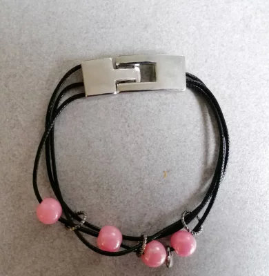 Perlenarmband, rosa, 19 cm - Perlenarmband, rosa, 19 cm