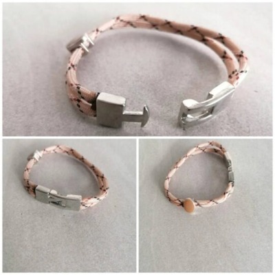 Maritimes Armband aus Segelseil, 20 cm, rosa - Maritimes Armband aus Segelseil, 20 cm, rosa