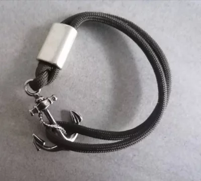 Armband mit Ankerverschluss dunkelgrün 20 cm - Armband mit Ankerverschluss dunkelgrün 20 cm