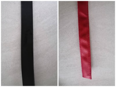 Lederriemen in rot oder schwarz Breite 3 cm - Lederriemen in rot oder schwarz Breite 3 cm