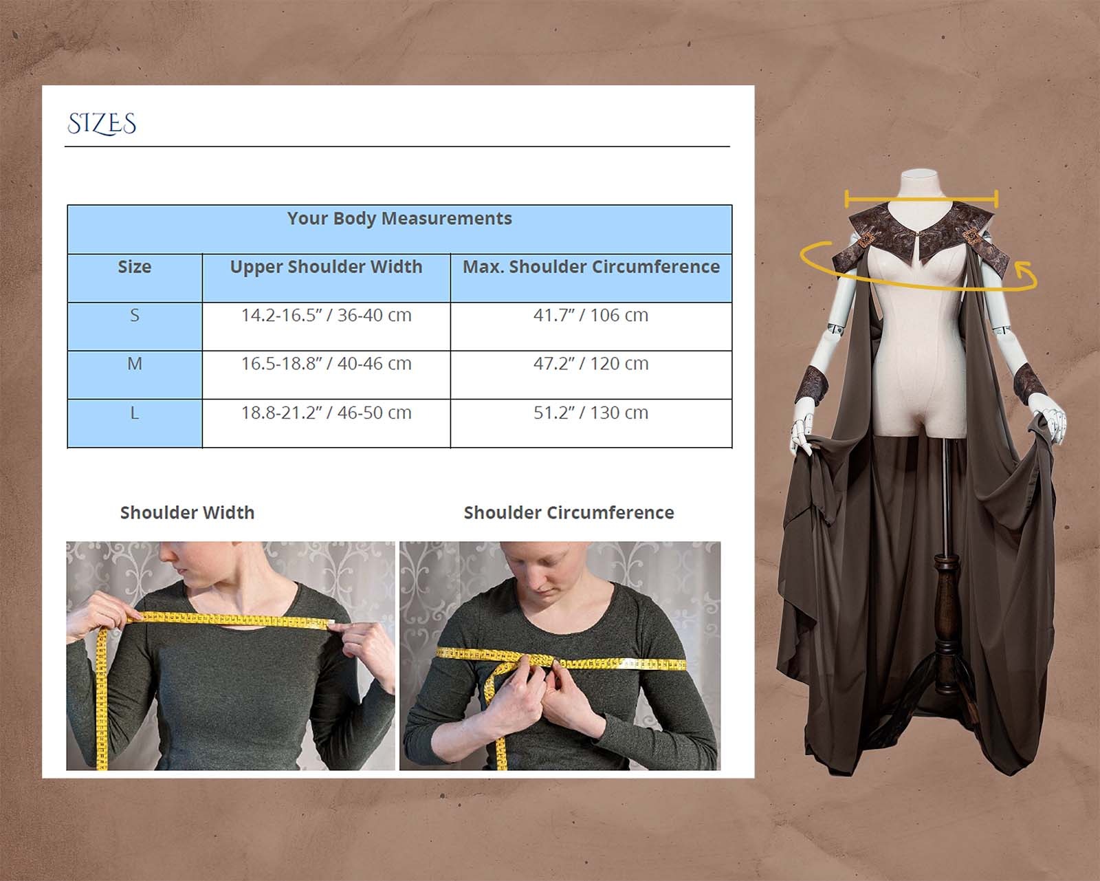 Cape for fairytale costume dress - Download Pattern for DIN A4 &amp; US Letter Printers DIN A0 for