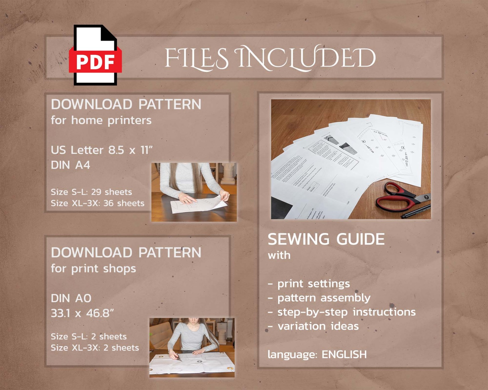 Bolero Jacket for elven wedding dress - PDF Pattern file for home printers print shops 6