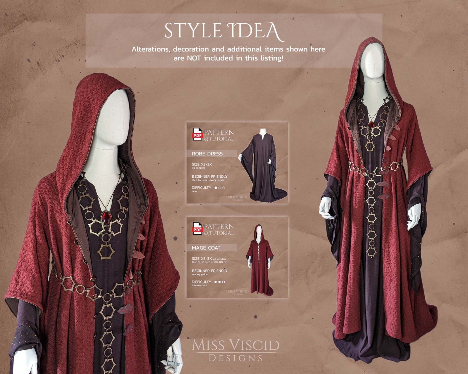 Mage Coat PDF pattern with sewing guide 3
