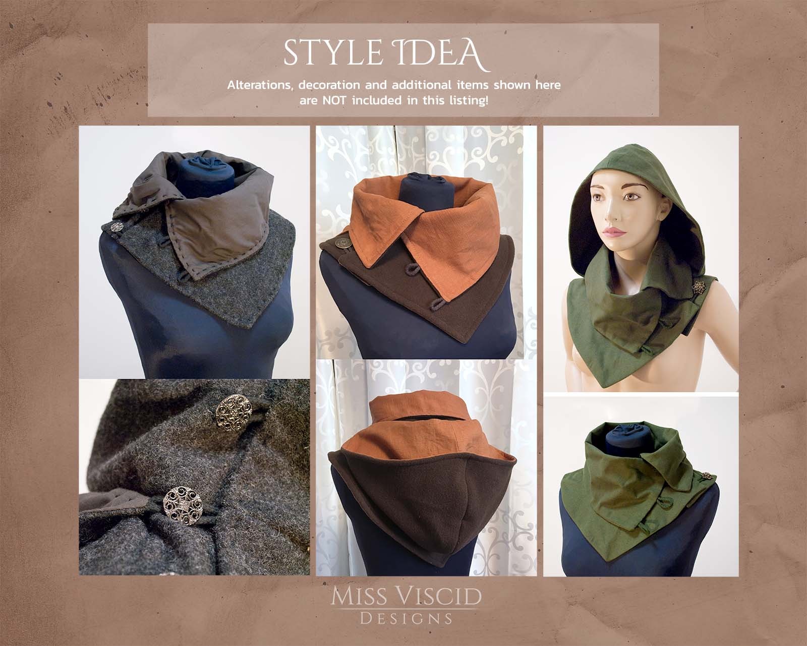 Cowl with hood - PDF home print sewing pattern with beginners guide 8