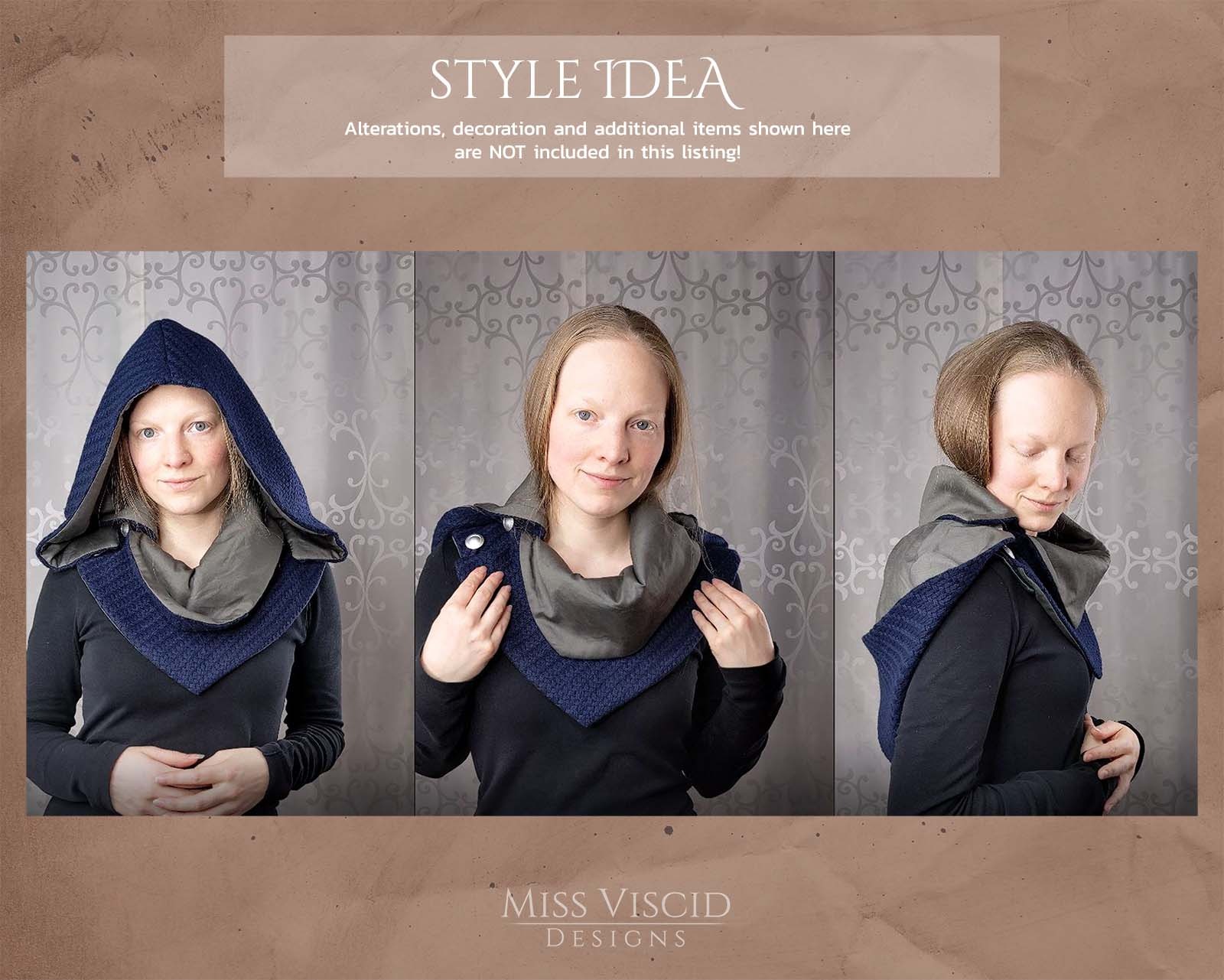 Cowl with hood - PDF home print sewing pattern with beginners guide 3
