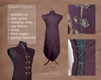 Mens Tabard Vest with standing collar - digital pattern with sewing guide 2
