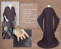 Robe Dress with trumpet sleeves and optional train 2