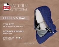 Cowl with hood - PDF home print sewing pattern with beginners guide