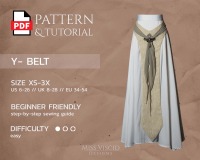 Y-Belt for fantasy gowns sizes S-3X - pdf pattern with tutorial